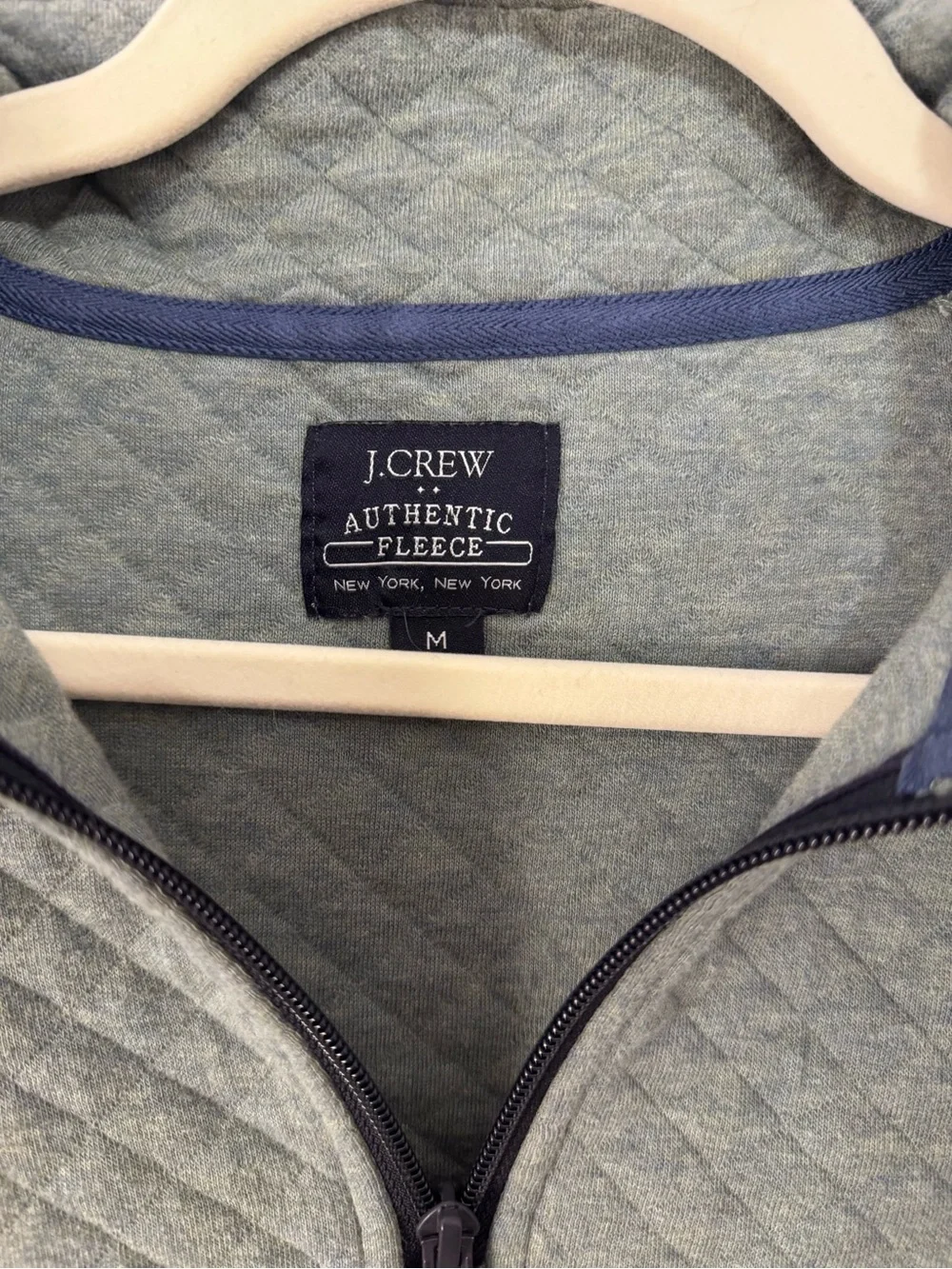 J. Crew Quilted Half-Zip Pullover - Sage Green